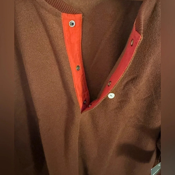 NWT Eddie Bauer Men’s Long Sleeve Shirt Three Snap Henley Size Extra Large - Picture 3 of 9